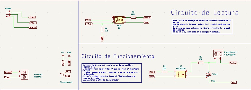 Esquemático del circuito en Kicad